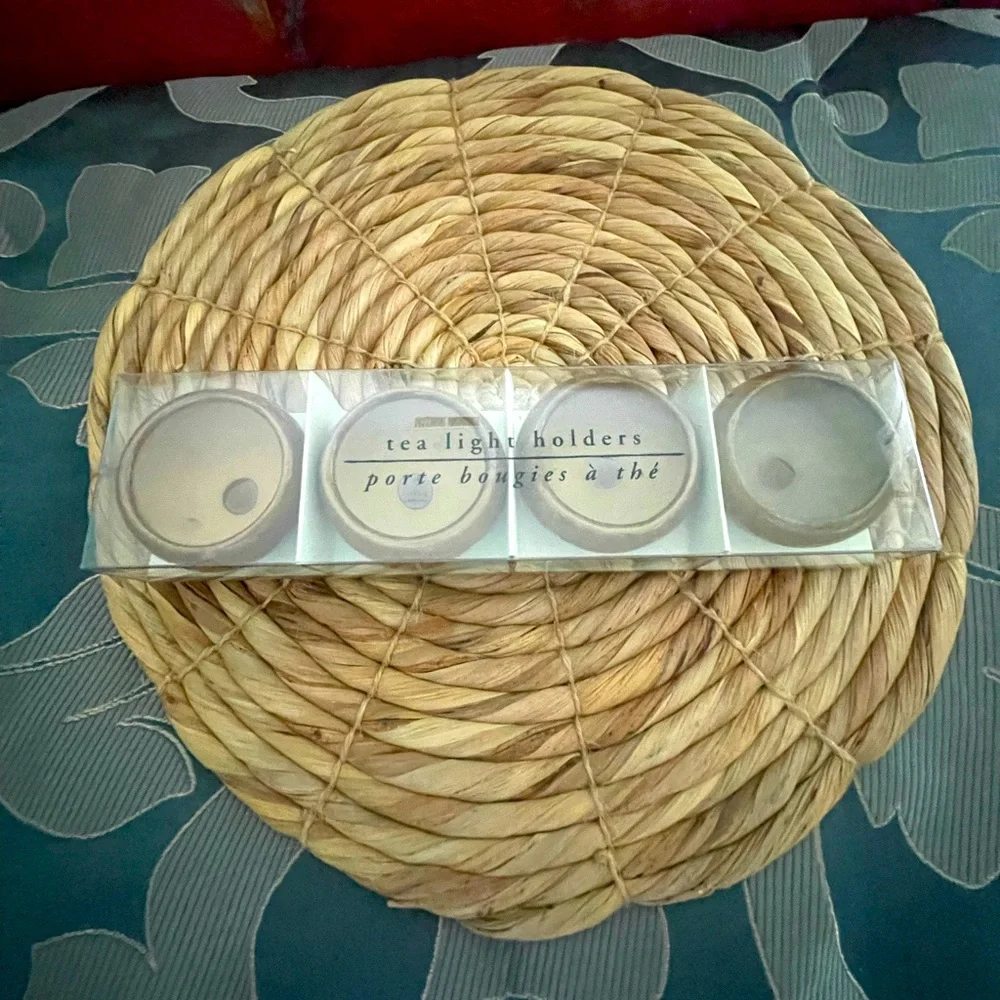 Pier 1 ceramic tea light holders set